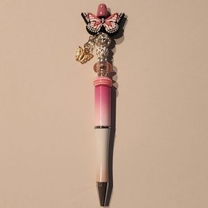 Pink Butterfly Pen with Charm